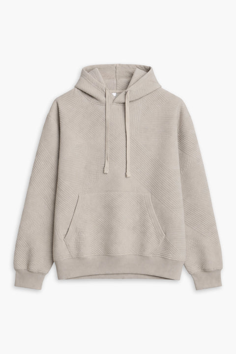 Men Branded Pullover Hoodie - Beige