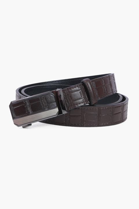 Men Leather Belt - D/Brown