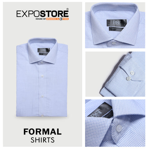 Men printed Formal Shirt High Quality MFS23-18 Sky Blue