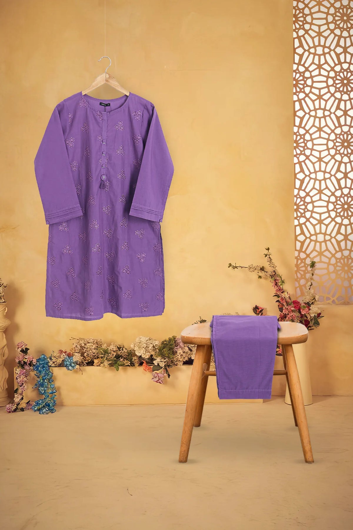 2 PIECE EMB LAWN SUIT