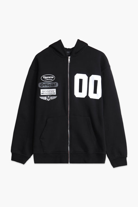 Men Branded Graphic 2 PCS Suit - Black