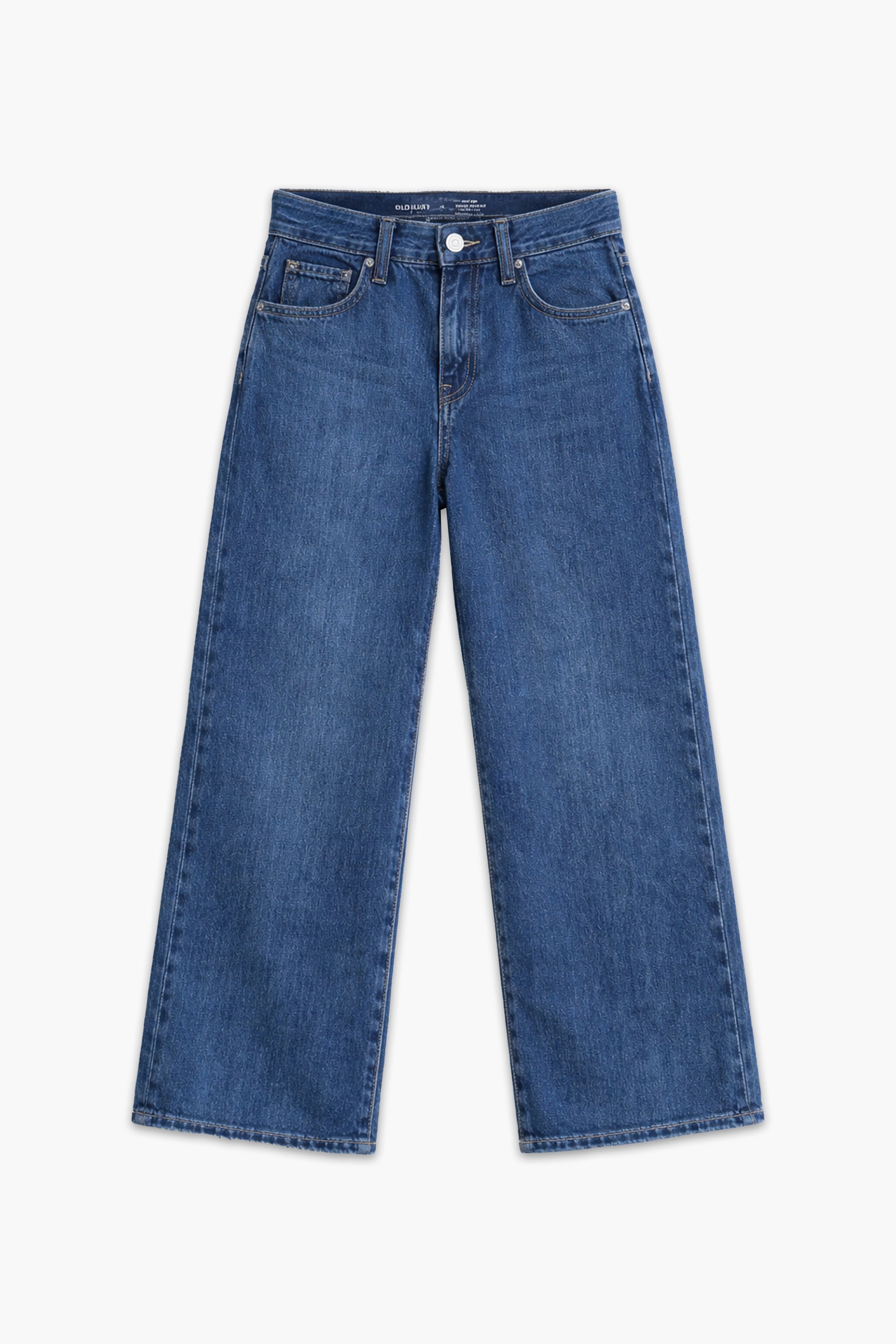 Girls Branded Wide Leg Jeans  - M/Blue
