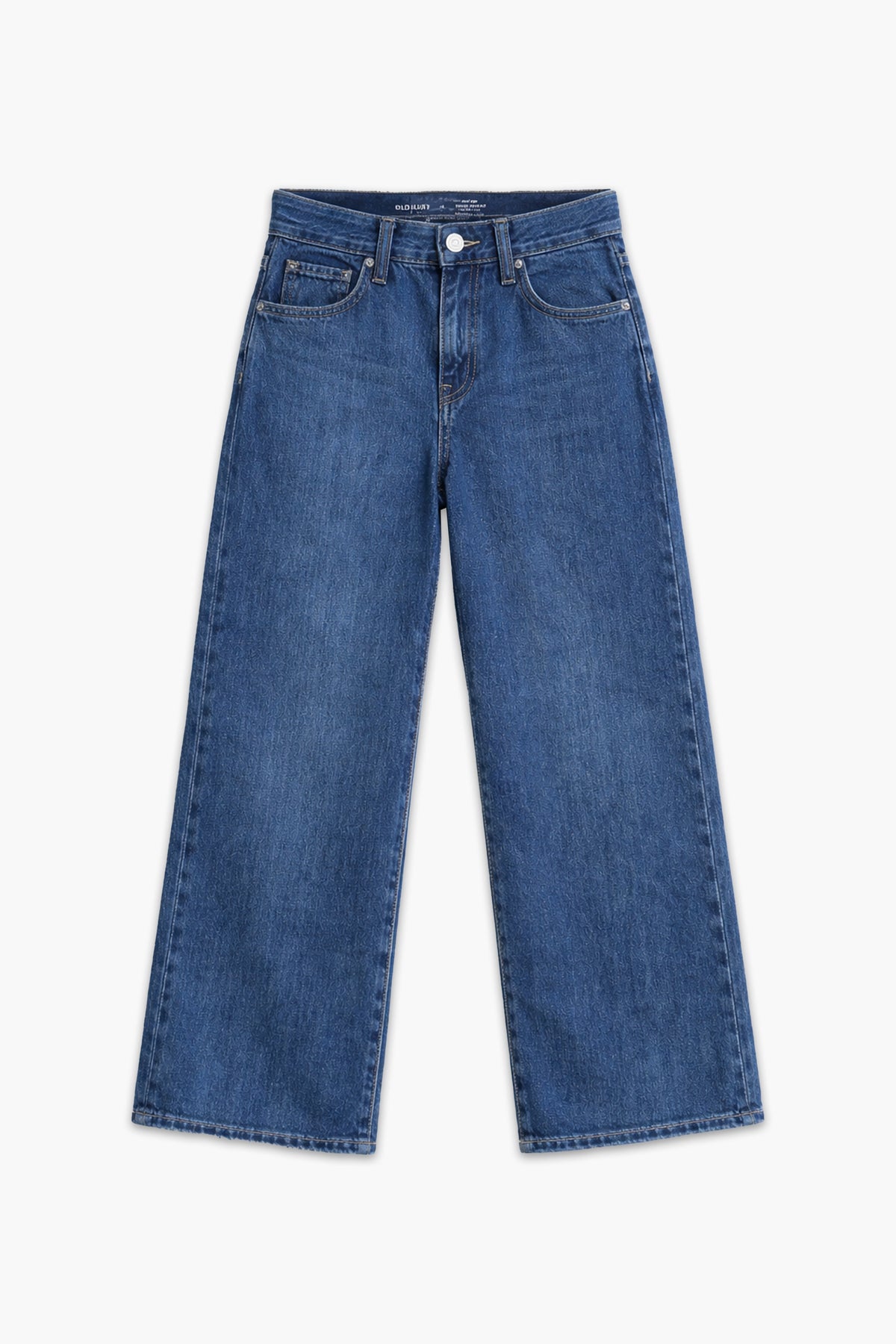 Girls Branded Wide Leg Jeans  - M/Blue