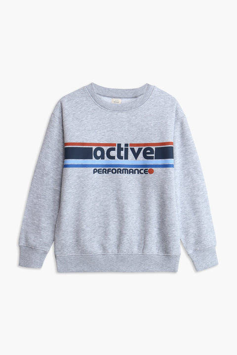 Boys Branded Graphic Sweatshirt - Heather Grey