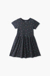 Girls Branded Graphic Frock - Charcoal