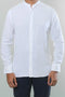 Men Viscose Hawaii Band Collar Shirt Full Sleeves MHS-04 - White