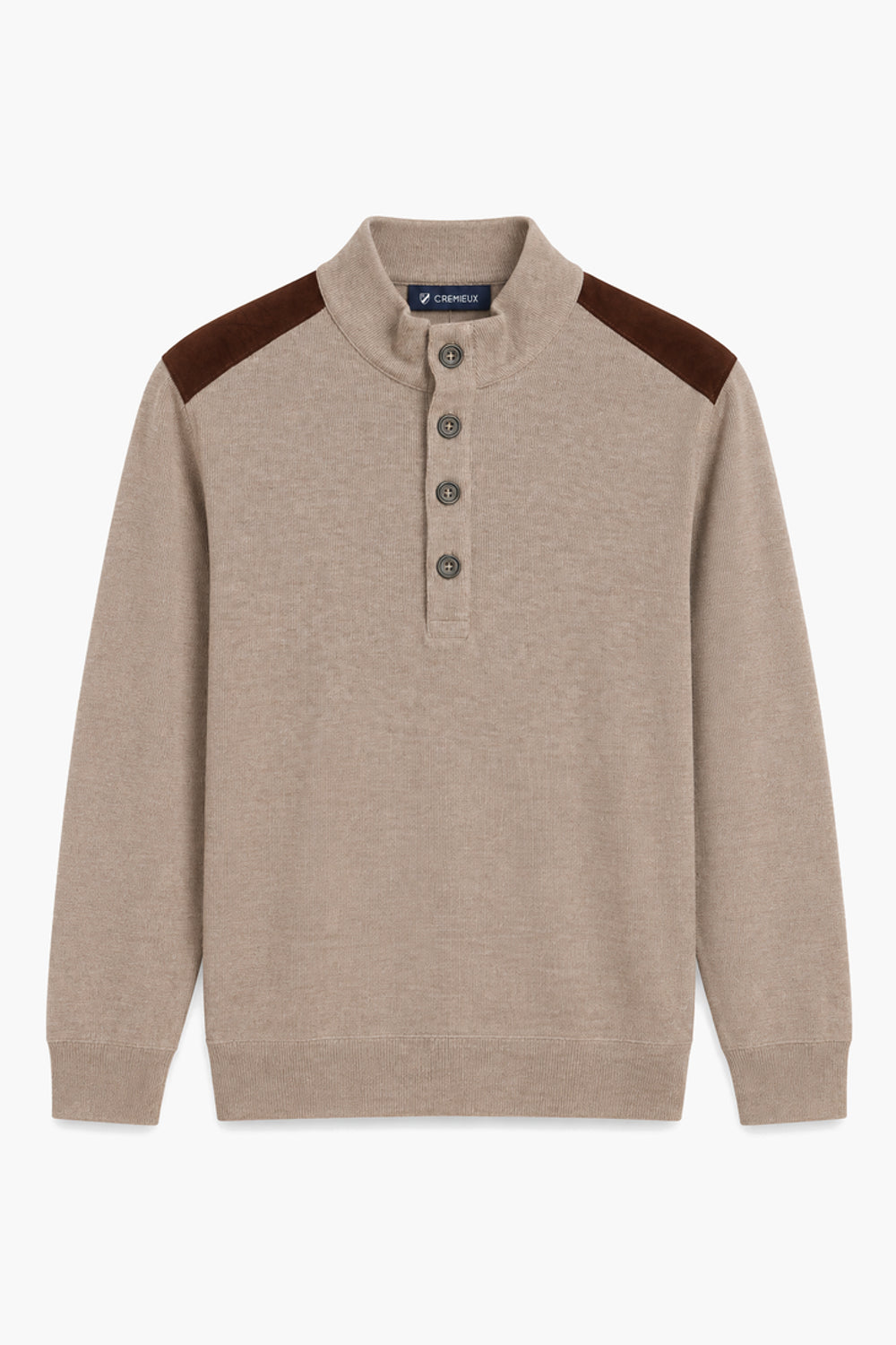 Men Branded Mockneck - L/Brown