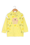 Girls Branded Terry Hoodie Sweatshirt 17355,6 - Yellow
