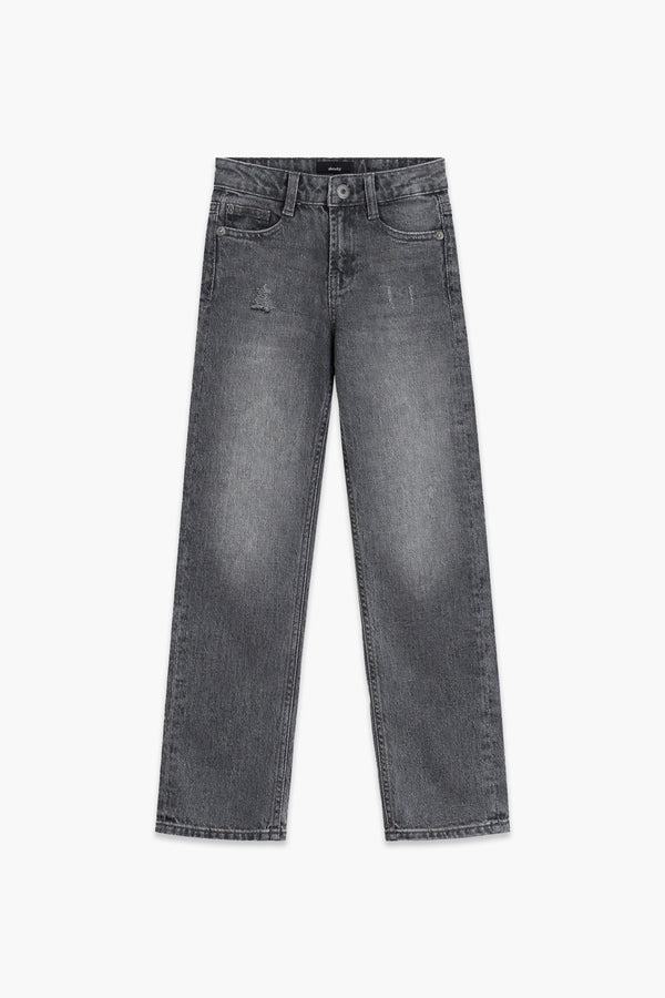 Boy Branded Straight fit Denim Pant - Grey