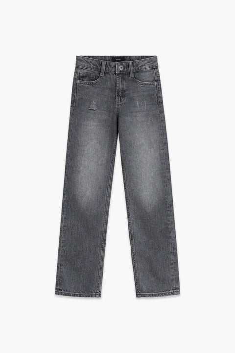 Boy Branded Straight fit Denim Pant - Grey
