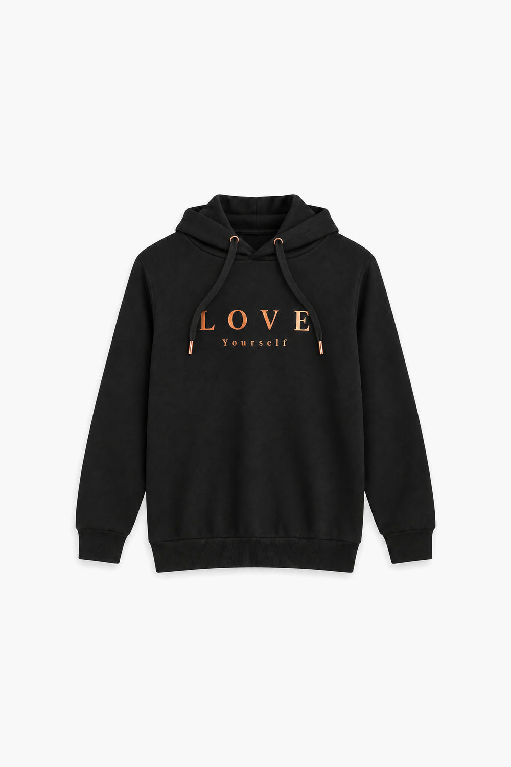 Women Branded Fleece Graphic Pullover Hoodie - Black