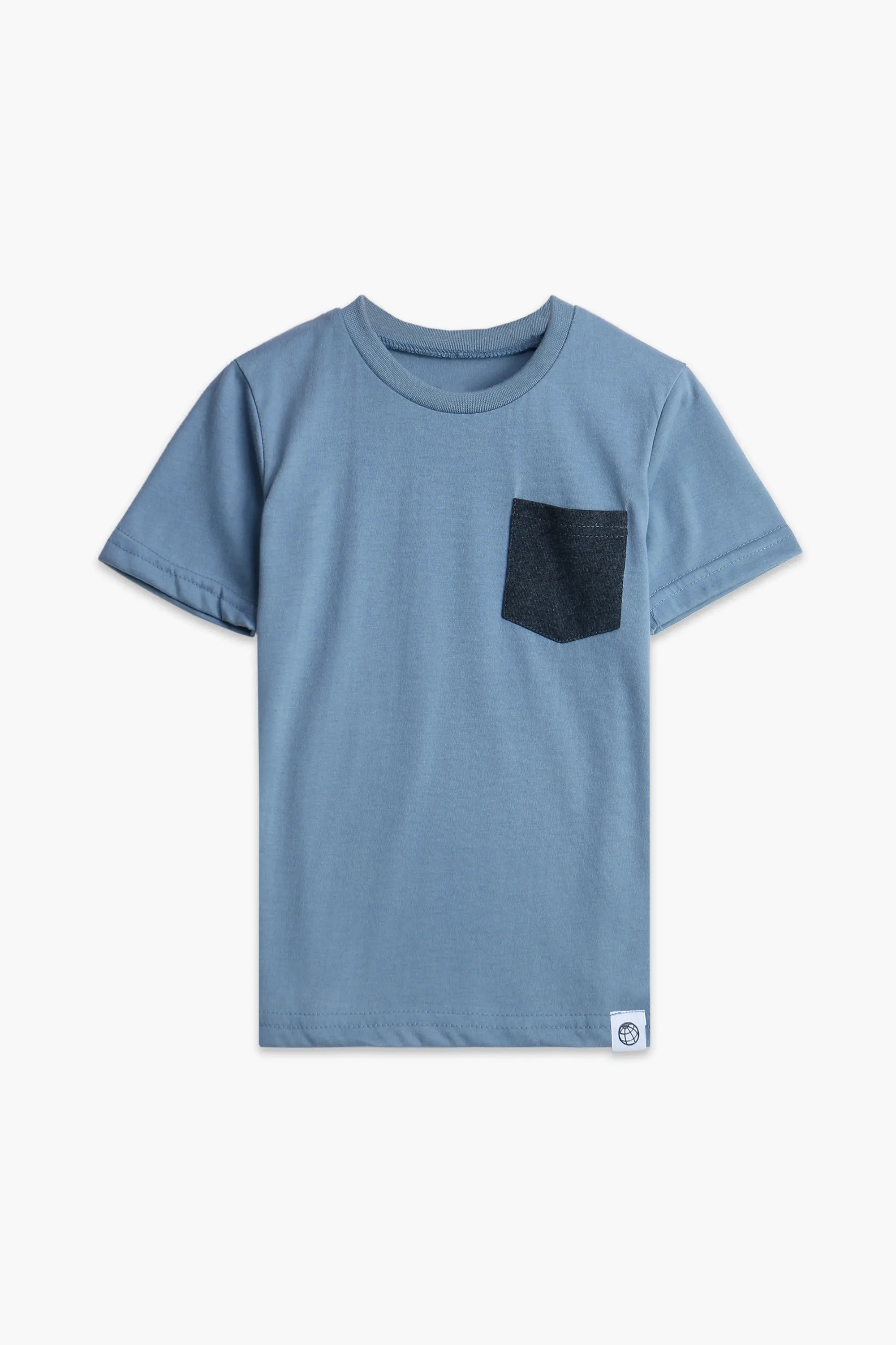 Boys Branded basic T-Shirt - Dusty Blue