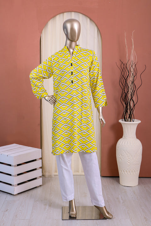 Women's Digital Printed Lawn Kurti SW23-116 - Yellow