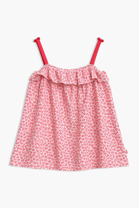 Girls Branded Graphic Short Tunic - Red