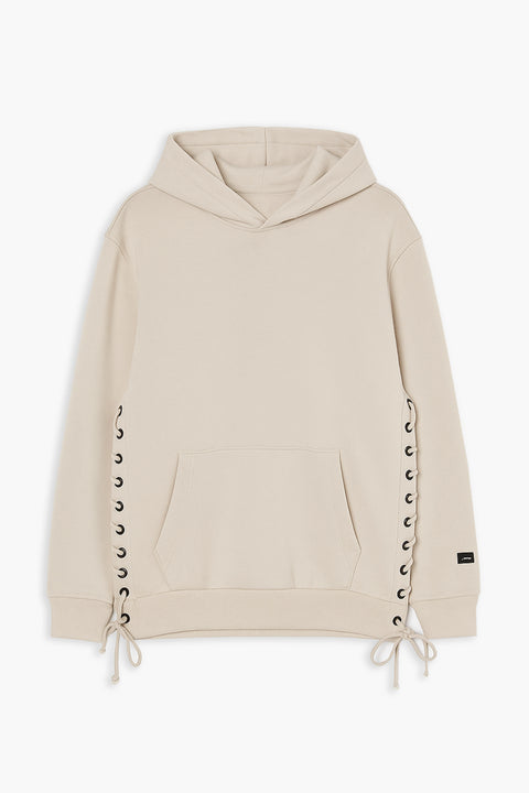 Women Branded Pullover Hoodie - Beige