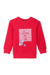 Girls Graphic Sweatshirt GSS24-09 - Fiery Red