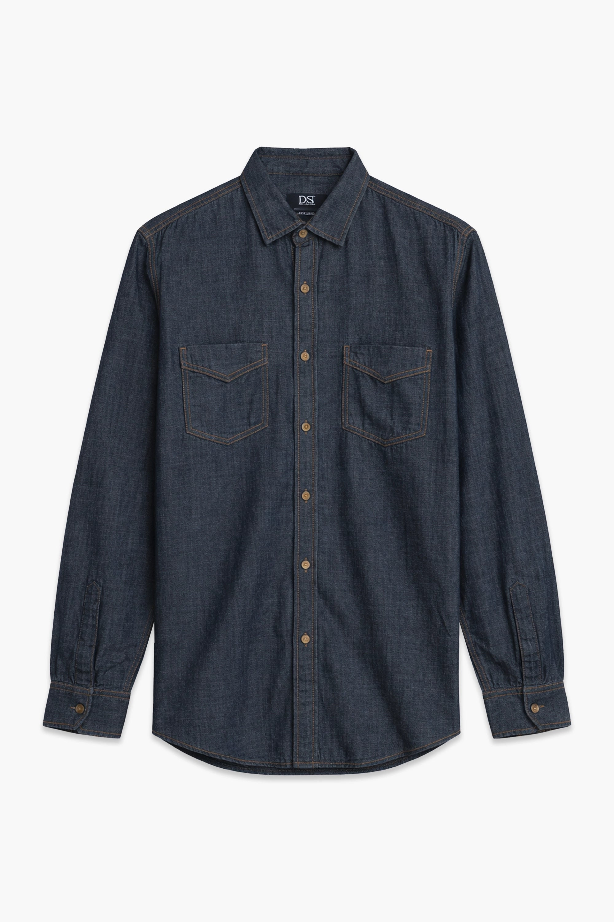 Men Denim Shirt DBP Pocket MDS23-03 - D/Grey