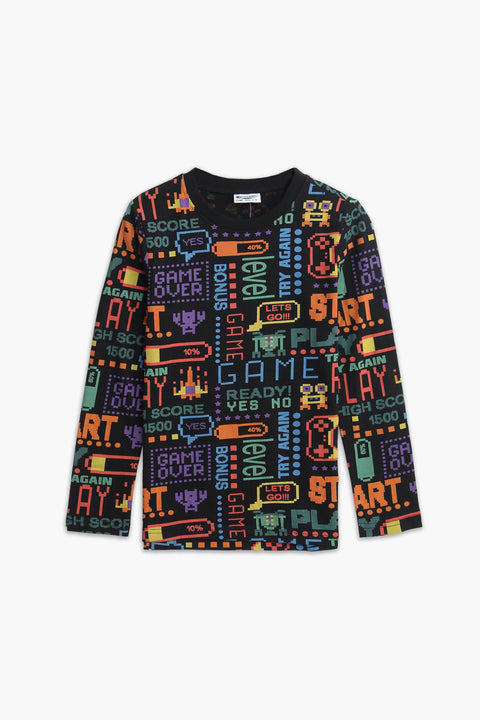 Boy Branded Graphic T-shirt F/S - Black