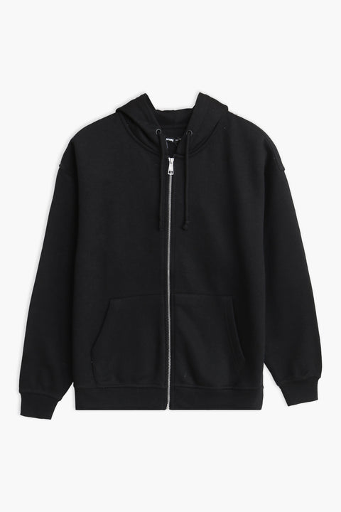 Men Branded Zipper Hoodie - Black