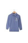 Boys Branded Graphic Polo Sweatshirt - Blue