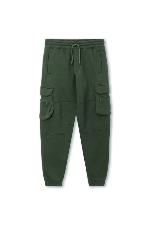 Men branded Cargo Trouser - D/Green