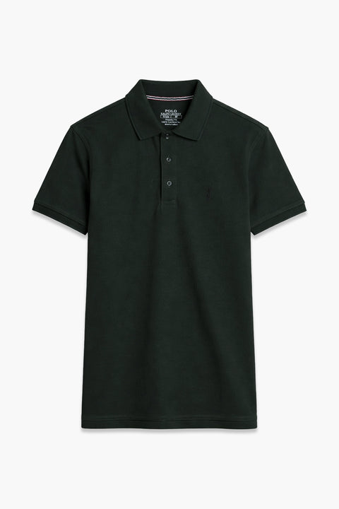 Men Pique Polo - Deep Forest Green