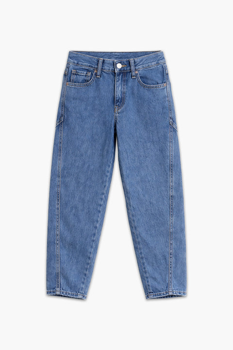 Girls Branded Denim Pant - Ice Blue