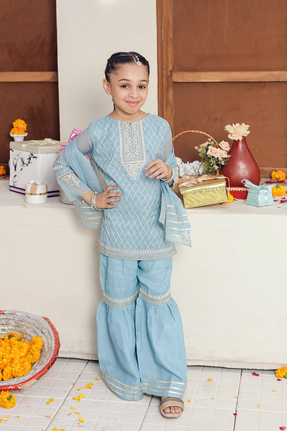 3 PIECE EMB LAWN SUIT