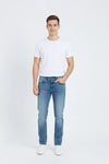 Man branded Straight Fit Denim Jeans - Blue Ashes