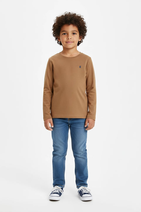 boy Branded T-Shirt F/S - Brown