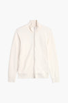 Women Branded Mock Neck Zipper - White Cream