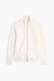 Women Branded Mock Neck Zipper - White Cream