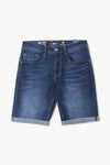 Men Branded Denim Short - D/Blue