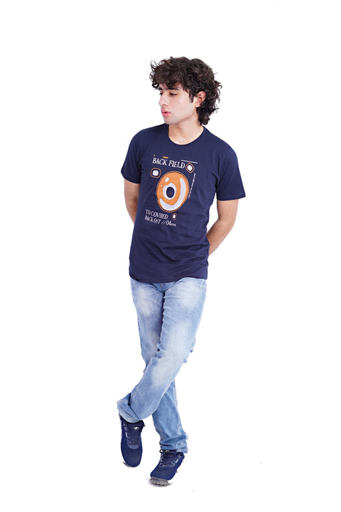 Men Branded Graphic Tee - Navy