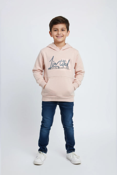 Boys Graphic Pullover Hoodie - L/pink