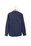 Men Denim Shirt Double Pocket MDS23-02 - M/Blue
