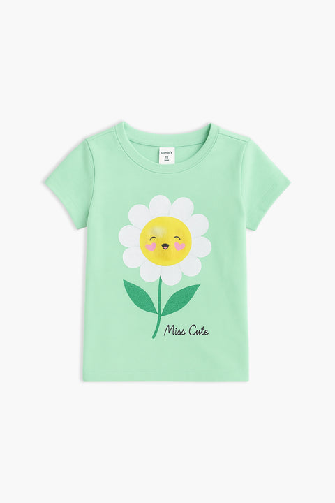 Girls Branded Graphic T-Shirt - L/Green