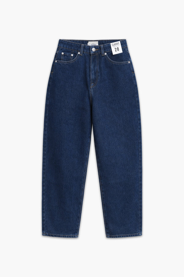 Women's Branded Wide Leg Jeans - Navy Blue