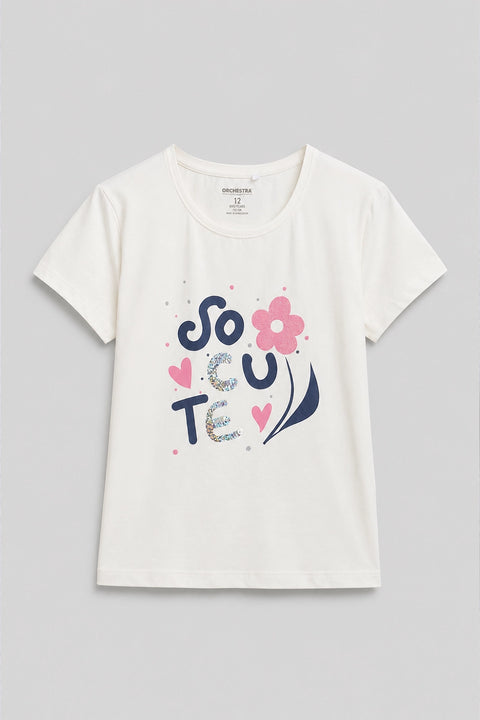 Girls Branded Graphic T-Shirt - white