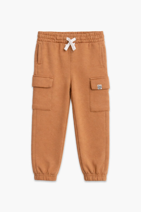 Boys Branded Cargo Fleece Trouser - Camel