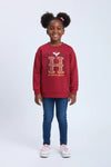 Girls Branded Graphic Sweatshirt - Red