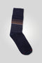 Men Stripes Long Socks - Navy