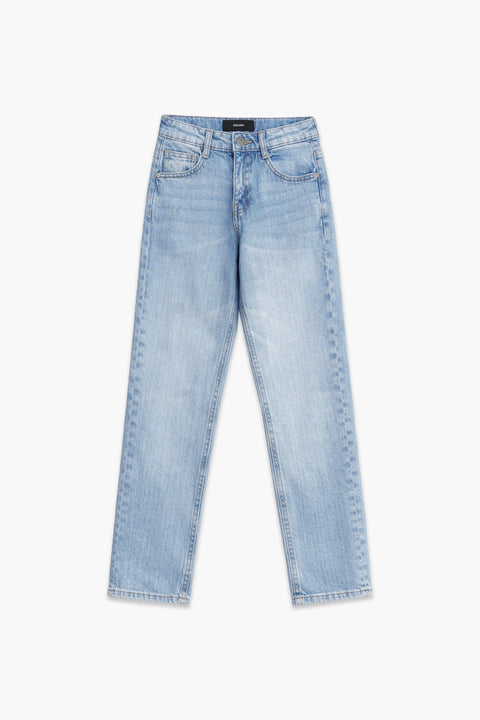 Girls Branded Straight Fit Denim Pant - L/Blue