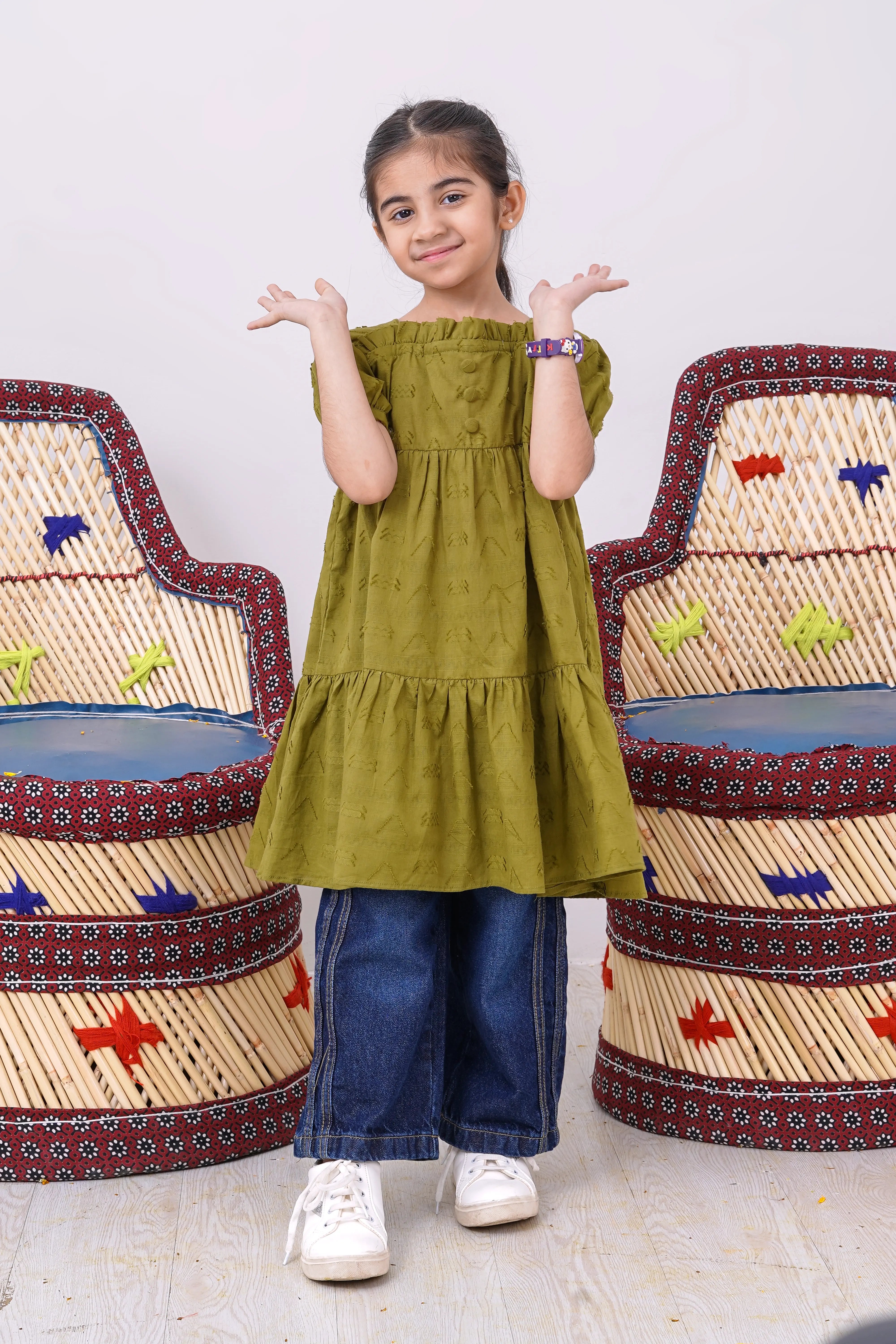 SOLID DYED LAWN FROCK