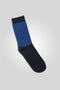 Men Blue Stripes Long Socks - Black