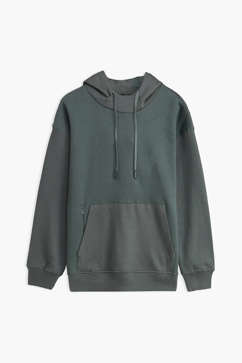 Women Branded Pullover Hoodie - Dark Sea Green