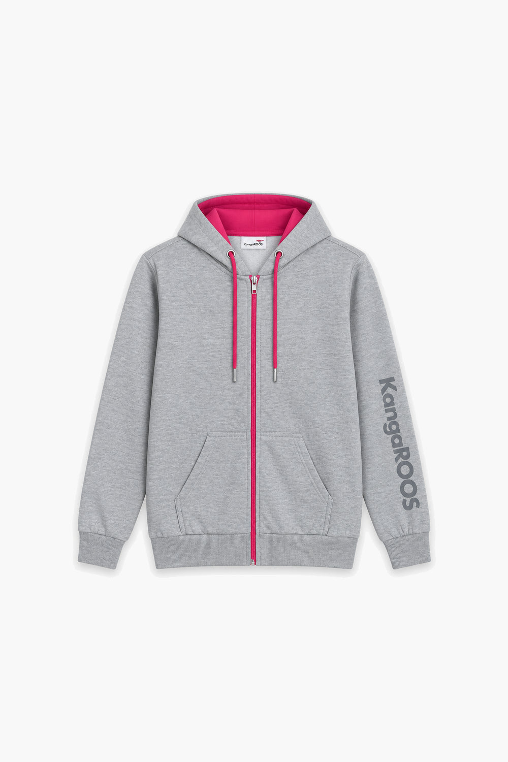 Women Branded Fleece Zipper Hoodie - Grey