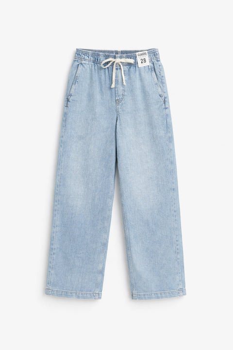 Women's Branded Wide Leg Jeans - L/Blue