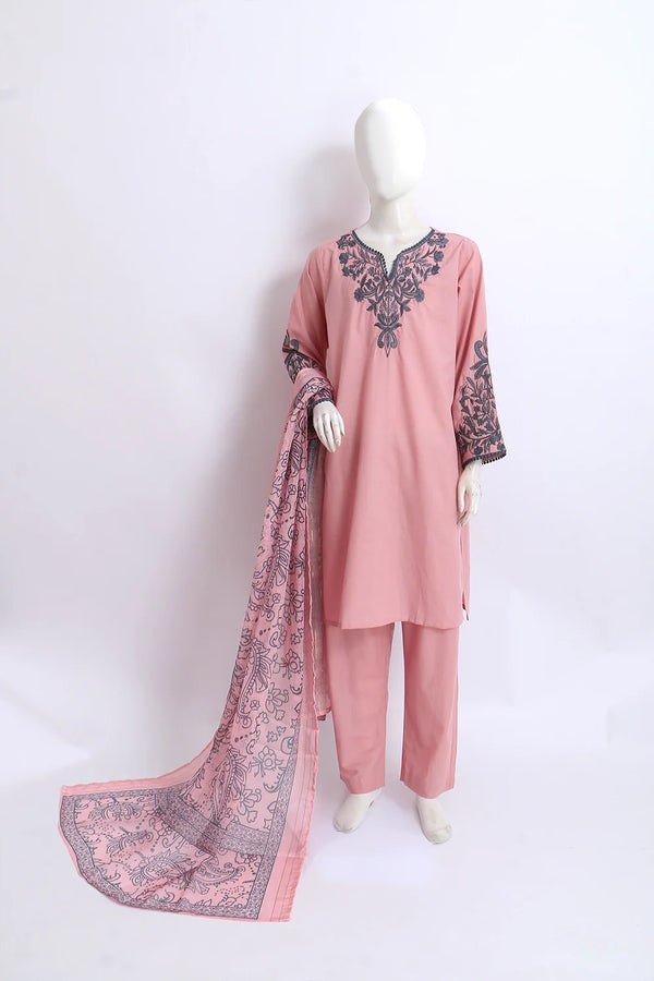3 PIECE EMB LAWN SUIT