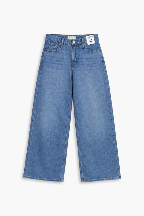 Women's Branded Wide Leg Jeans - M/Blue